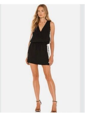Amanda Uprichard Black Sleeveless V-Neck Mini Dress